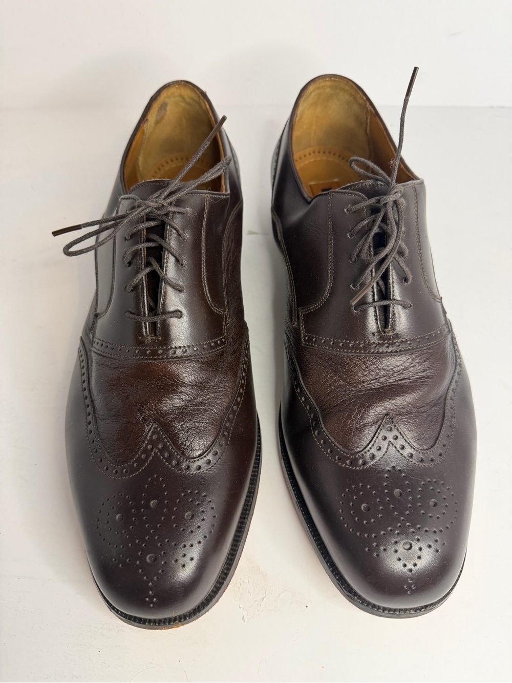 Florsheim Men’s Size 12 Wide Brown Leather Wingtip Brogue Oxford Dress Shoes